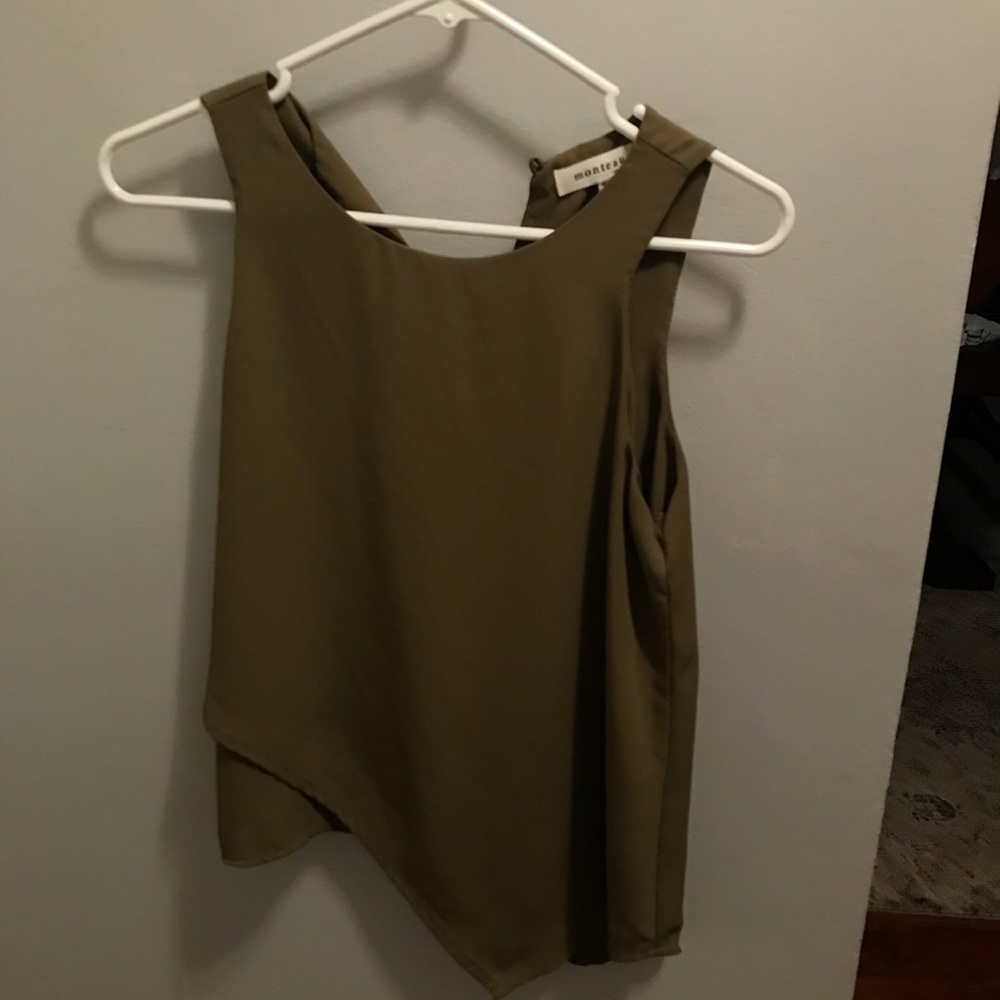 Olive Green asymmetrical top